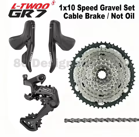 LTWOO GR7 1x10 Speed, 10s Road Groupset, R/L brake Shifter+Rear Derailleurs+10v 46T/50T Cassette+Cha