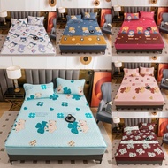 Rubber Bed Sheet Ice Silk 6 Feet 180x200cm 360 Degree Corner Strap Comes With 2 Pillowcases 2-12 Inc