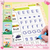 4 Books Set English Groove Calligraphy Practice Book Writing Exercise Reusable English Calligraphy