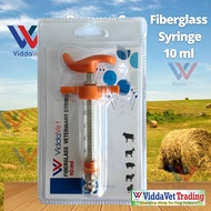 Viddavet 10 ml syringe for pig syringe 10cc syringe 10cc for pigs 10 mL Orange Fiberglass syringe