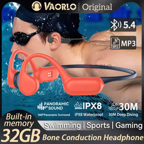Bluetooth 5.4 Bone Conduction Earphones IPX8 Waterproof MP3 Player Hifi Ear-hook Wireless Headphone 