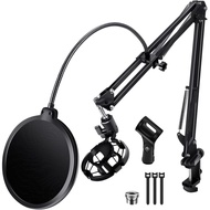BILIONE Microphone Stand, Mic Boom Arm Stand untuk Blue Yeti QuadCast S SoloCast Snowball AM8 dan mi