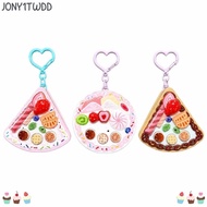 JONY1TWDD Cake Slice Recorder Keychain, Keyring with Happy Birthday Song Voice Recording Keychain, C