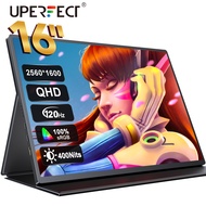 UPERFECT 2K 120HZ Portable Monitor  Matte Screen 16 inch IPS HDR FreeSync Eyecare  VESA  Computer Display 2560X1600 Included Smart Case