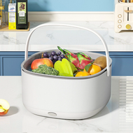 電動洗餸籃廚房雙層果蔬瀝水籃多功能家用生果清洗機瀝水器