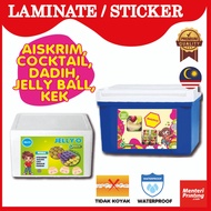 A5/A4/A3 ICE BOX LAMINATED & STICKER AISKRIM, JELLY BALL, KOKTAIL, DADIH 2024
