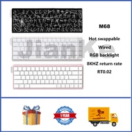 RECCAZR M68 Aluminum Wired Magnetic Keyboard 65% Hot swappable RGB RT0.02 8KHZ Return Rate Custom Ga