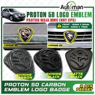 Proton 2D 3D 5D Logo Emblem Badge Proton Waja MMC Not CPS Front Rear Grille Carbon Black Chrome Acce