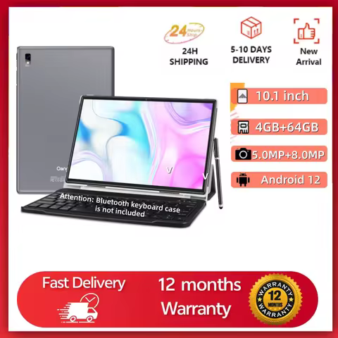 10.1" HD IPS Android 12 Tablet PC 4GB+64GB WIFI Bluetooth 5.0 1280*800 IPS 8000mAh Octa-Core UNISOC 