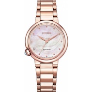 [𝐏𝐎𝐖𝐄𝐑𝐌𝐀𝐓𝐈𝐂] Citizen Eco-Drive EM0912-84Y EM0912 Ladies Rose Gold Dress Ladies Stainless Steel Watch