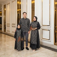 EVA BOUTIQUE - Lunar Luxe Black Woven Couple Set Family Eid Clothes