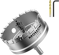 Mollom Heavy Duty Carbide Hole Saw, Hole Cutter cuts Stainless Steel, mild Steel, Iron, Copper, Bras