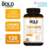 Bold Vitamins Turmeric Curcumin Supplement (120 Caps) 1500mg 95% Curcuminoids Joint & Heart Support