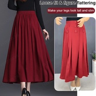 Flowy and Lightweight Ice Silk A-Line Skirt for Women