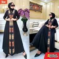Abaya shopee haul 2024 TURKEY ABAYA GAMIS STRAIGHT EMBROIDERY BEAUTY MOTIF BLACK ABAYA MUSLIM GAMIS 