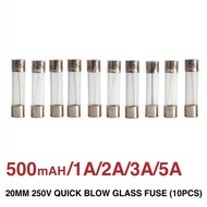 20mm Quick Blow Glass Fuse 500mAH/1A/2A/3A/5A -250V