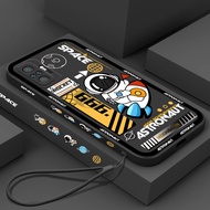 Case Xiaomi Redmi Note 10 10s PRO Rocket Astronot Gambar Softcase Square FREE TALI