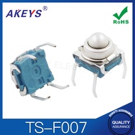 10pcs TS-F007 Light Touch 4-pin Vertical Insertion 7 * 7 With Ball Switch Waterproof Metal Circular 