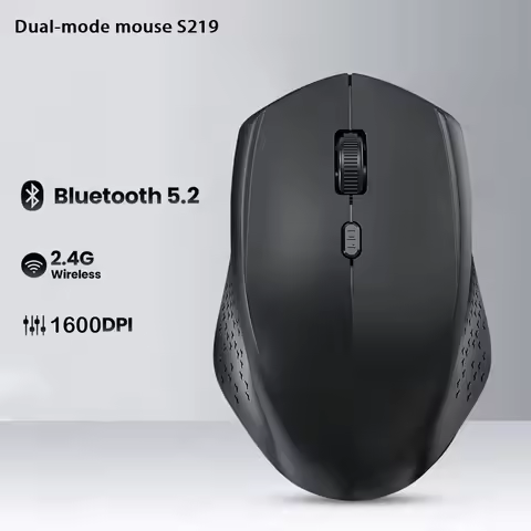 Bluetooth Mouse 2.4G Wireless Mouse Dual-Mode Silent Mouse Rechargeable Gaming Mouse 1600DPI For Lap