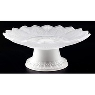 QINLANG 7 Inch White Glass Buddhist Fruit Plate, Offering Plate For Altar, Buddhist Altar Supplies