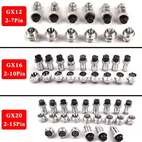 5/10/20Set GX12 GX16 GX20 2P 3P 4P 5P 6P 7P 8P 9P 10P 12P 14P 15 Pin Docking Aviation Plug Socket Wa