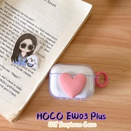 【Direct supply】For HOCO EW03 Plus Case Casing Soft Silicone DIY Colorful Peach Heart Earphone Case C