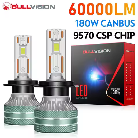 Bullvision K5C H7 LED 60000LM Car Headlight Canbus H3 H1 H4 H11 9012 HIR2 H8 H9 9005 9006 HB3 HB4 Hi