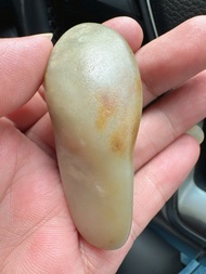 新疆和田玉籽料原石｜57.8克 藕粉色系 天然灑金皮原籽