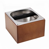 Coffee Knock Box Stainless Steel Wood Coffee Grounds Container Box Coffee Residue Bucket Grind Waste