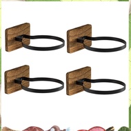 4Pcs Basketball Wooden Holder Wall Mount, Ball Storage Holder for Football Basketball Soccer Rugby D