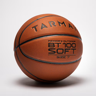 TARMAK ลูกบาส ลูกบาสเกตบอล เบอร์ 7 Basketball รุ่น BT100 SOFT  ทำจากโพลีเอสเตอร์ 100% คุณภาพสูง จับอยู่มือด้วยร่องลึก บาสเกตบอลยาง พร้องส่ง ส่งไว