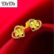 legit po na gold 18k Saudi gold earrings women's love circle pawn earrings gift