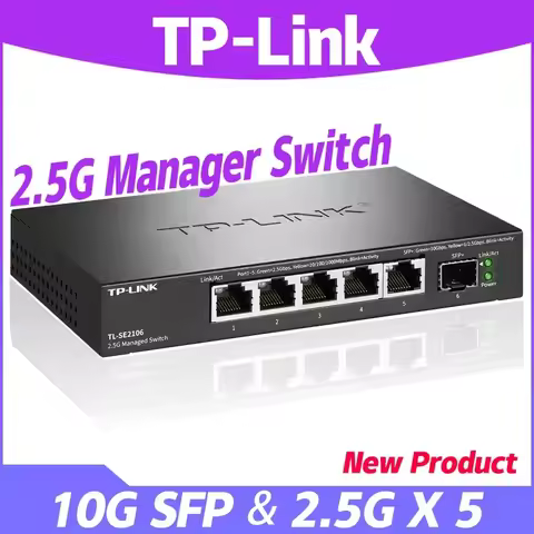 TP-LINK 10Gb SFP WEB Management Switch 2500Mbps Network Port+10000M Optical Port Ethernet 2 5 Gigabi