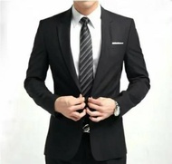 Jas Blazer Pria Hitam Jas Formal Casual Jas Hitam Jas Wisuda Jas Kemeja dan Celana Slimfit