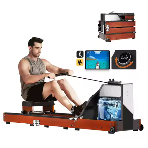 Magnetic/Water Row Machine for Home Rower 331LB Weight Capacity, Folding Rowing Machine with LED Mon