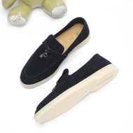 รองเท้า Loafers หนังแท้ 2025 สำหรับคู่รัก รองเท้าลำลอง ส้นแบน หัวมน ระบายอากาศได้ดี ฤดูร้อน 2025 รอง