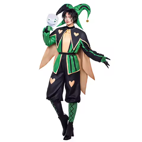 The Freak Circus Harlequin Cosplay Costume Green Outfit