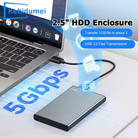 KEBIDUMEI USB 3.0 HDD Enclosure 2.5" SATA HDD SSD External Hard Drive Case 5Gbps High Speed External