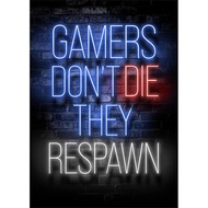 ศิลปะติดผนังนีออนเกมมิ่ง: พิมพ์ภาพบนผ้าใบสำหรับห้องเด็กและเด็กผู้ชาย - โปสเตอร์ตกแต่งห้องเล่น เหมาะส