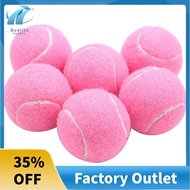 6Pcs Pack Pink Tennis Balls Wear-Resistant Elastic Training Balls 66mm Ladies Beginners Practice Ten