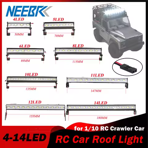 RC Car Roof Lamp 4/5/6/8/10/11/12/14LED Bright Light Bar for 1/10 Crawler D90 Axial SCX10 SCX24 Jeep