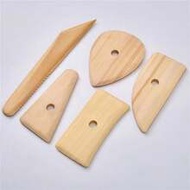 5pcs DIY Wooden Pottery Rib Tools, Art Sculpting Tools For Pottery Carving, Ceramic & Polymer Clay M