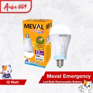 MEVAL Led Bulb Emergency Rechargeable Battery Chargeable - 12 Watt - White 6500K