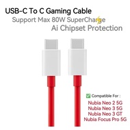 ZTE Nubia Neo 2 Neo 3 GT 5G Type-C to C USB Cable Support 33W SuperCharge Fast Charging Gaming USB-C
