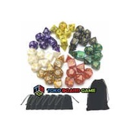 High Quality RPG Dice Set - 7 Pieces + Dice Pouch - RPG Dice Set