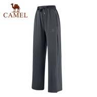 CAMEL ice silk wide-leg pants women's elastic high-waist slim straight-leg pants