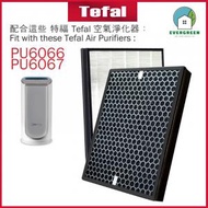 EVERGREEN.. - 適用於 特福 Tefal PU6066 PU6067 空氣清新機 淨化器 備用過濾器套件替換用