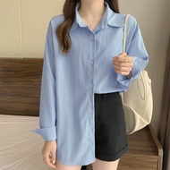 เสื้อเชิ้ตคอโปโลสีฟ้าหลวม, เสื้อเชิ้ตสไตล์ฝรั่งเศสที่มีดีไซน์ที่เป็นเอกลักษณ์และหรูหรา สำหรับผู้หญิง