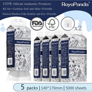 5 PCS ROYO PANDA Hanging Tissue Viral Hanging Tissue, 4 Ply Soft & Strong, 5000 Sheets, Free Hooks, 