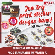 TRIAL / SAMPLE / R&D YOUR STICKER PRODUCT PACKAGING